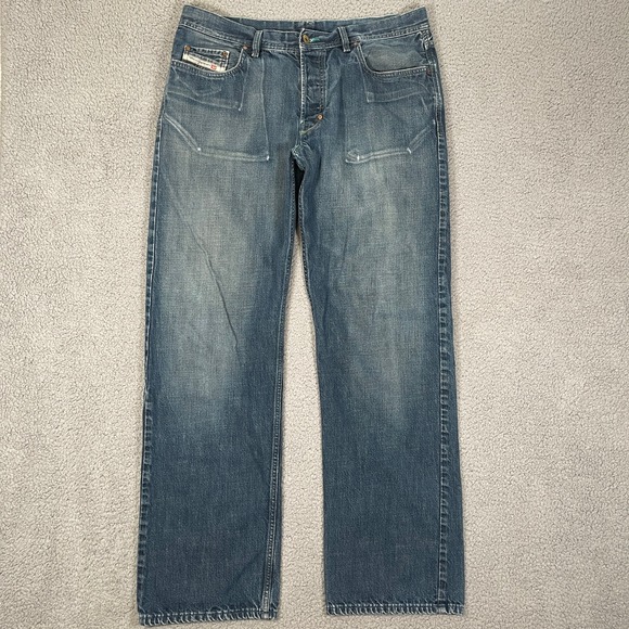Rare Vintage Diesel Jeans Unique Fades Mens 38x34 (Fit:36x33) Blue Loose Italy - Picture 2 of 14